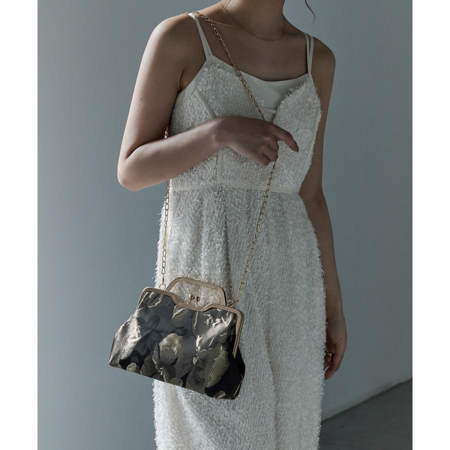 niana フラワージャガードハンドバッグ パーティーバッグ 2way 花柄 がま口 ミニバッグ ショルダーバッグ 肩掛け - 画像 (5)