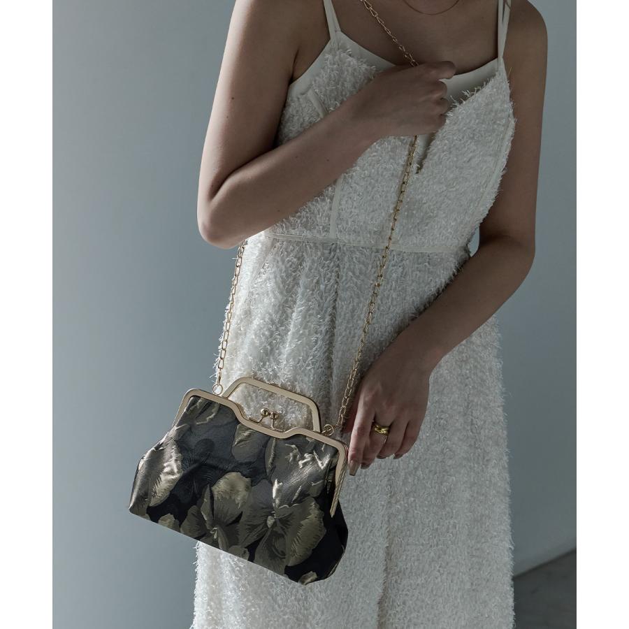 niana フラワージャガードハンドバッグ パーティーバッグ 2way 花柄 がま口 ミニバッグ ショルダーバッグ 肩掛け - 画像 (6)