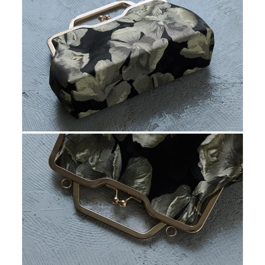 niana フラワージャガードハンドバッグ パーティーバッグ 2way 花柄 がま口 ミニバッグ ショルダーバッグ 肩掛け - 画像 (9)