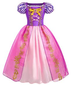 ラプンツェル ドレス 子供 コスプレ 衣装 豪華８点 セット 手袋 ティアラ ステッキ ネックレス イヤリング など 100 110 120 130 140 CREDIBLE