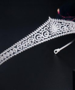 ティアラ ビンテージ ジルコニア レディース 女性 キュービック ジルコン 大 結婚式 ウェディング クラウン 王冠 ブライダル ヘアー