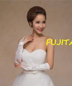ウエディンググローブ サテン調グローブ ミディアム丈 フィンガーレスグローブ 指なし手袋 ドレス手袋 レディース 婦人用 ブライダル小物 肘丈 レース