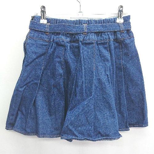 ◇ ◎ ●美品● MONO-MART モノマート デニム ミニ丈 フレア スカート サイズF ブルー レディース E