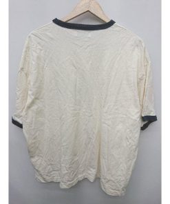 ◇ ⊂ MONO-MART プリント ゆったり 半袖 Tシャツ カットソー サイズF ホワイト ネイビー系 レディース メンズ P