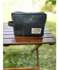 ふるさと納税 【ネイビー】アーミーダックパラフィン加工生地を使用したミニポーチ 愛知県名古屋市