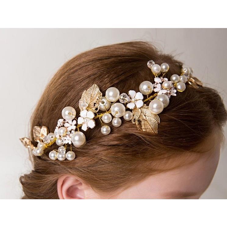 /キッズアクセサリー カチューシャ ヘッドドレス キッズドレス 子供ドレス フラワーガール 結婚式 発表会 セレモニー /