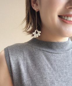 gulamu jewelry 爆買 ゆらゆら チェーン パール ゴールド ピアス 揺れる シンプル 上品 秋 冬 新作 韓国 個性的 プチプラ 人気 キレイめ 大人
