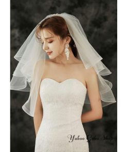 ウエディング ベール【ショート?4層?金属コーム付き】【各層の長さは約40cm/50cm/60cm/70cm】結婚式 Wedding Veil