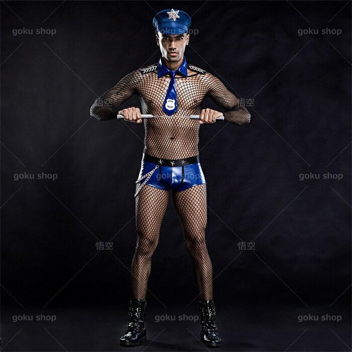 「 5点セット」コスプレ ワイルドポリス 警察官 ハロウィン衣装 メンズ セクシー SMセット ナイトクラブバー 定番 人気 男性制服 仮装 縛り - 画像 (2)