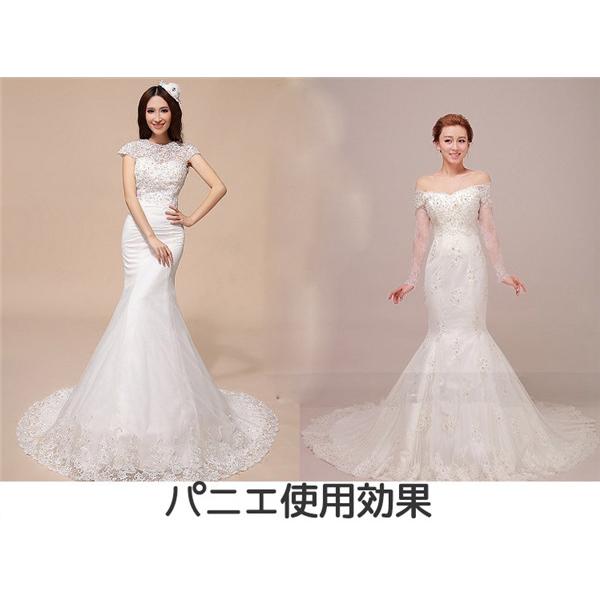 パニエ 大人ドレス用 白 マーメイド チュール インナー ロング用 ペチコート ロング丈 ブライダル ステージ ホワイト