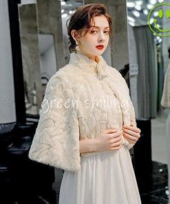 秋冬 防寒ボレロ コート かわいいボレロ 結婚式 ボレロ フォーマル パーティードレスにぴったり お呼ばれ マント ポンチョpj079