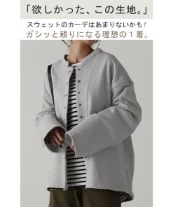 HUG.U カーディガン レディース トップス クルーネック 長袖 ライトアウター レイヤード 丸首 スナップボタン タイムセールSW2