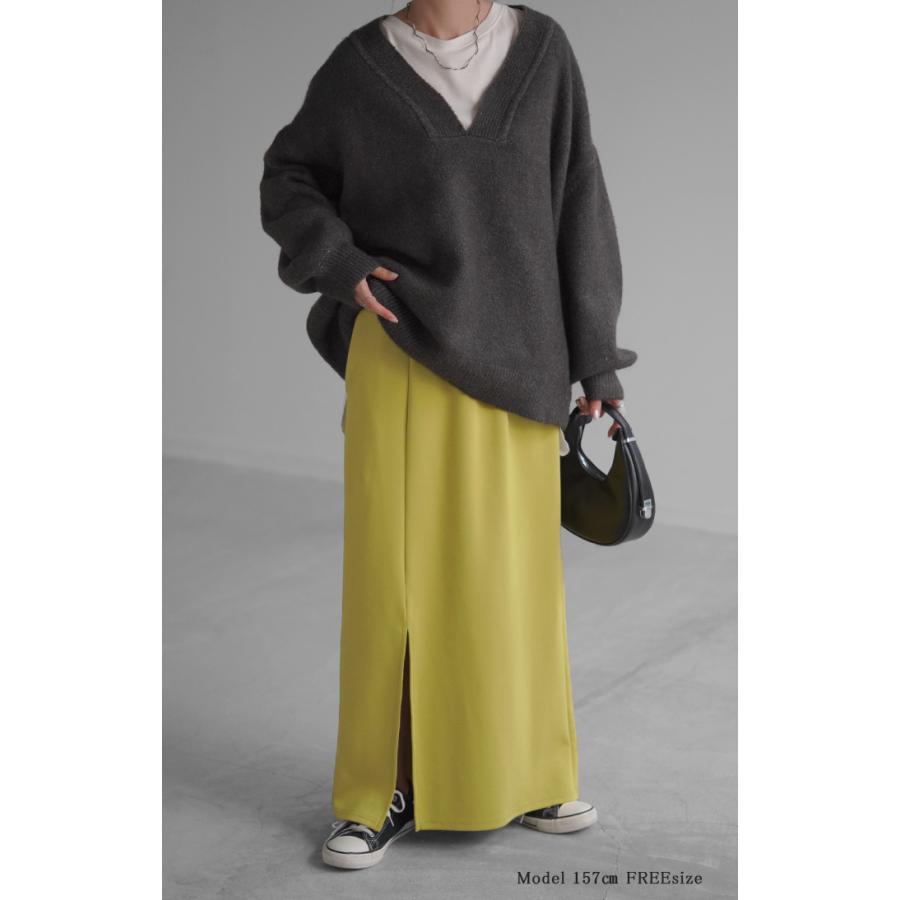 HUG.U スカート タイトスカート レディース ボトムス ポンチスカート ロングスカート マキシスカート ジャージー - 画像 (7)