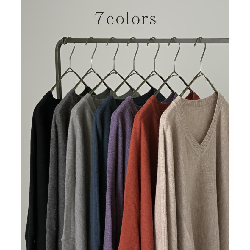 HUG.U ニット 選べる ネック ポンチョ風 レディース トップス セーター クルーネック Vネック オーバー プルオーバー - 画像 (9)