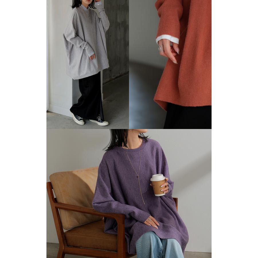 HUG.U ニット 選べる ネック ポンチョ風 レディース トップス セーター クルーネック Vネック オーバー プルオーバー - 画像 (8)