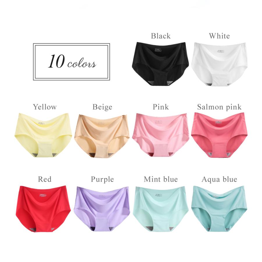 シームレスショーツ レディース レギュラーショーツ 無縫製 パンツ パンティ ラインが出ない 響かない まとめ買い 10枚 セット 無地