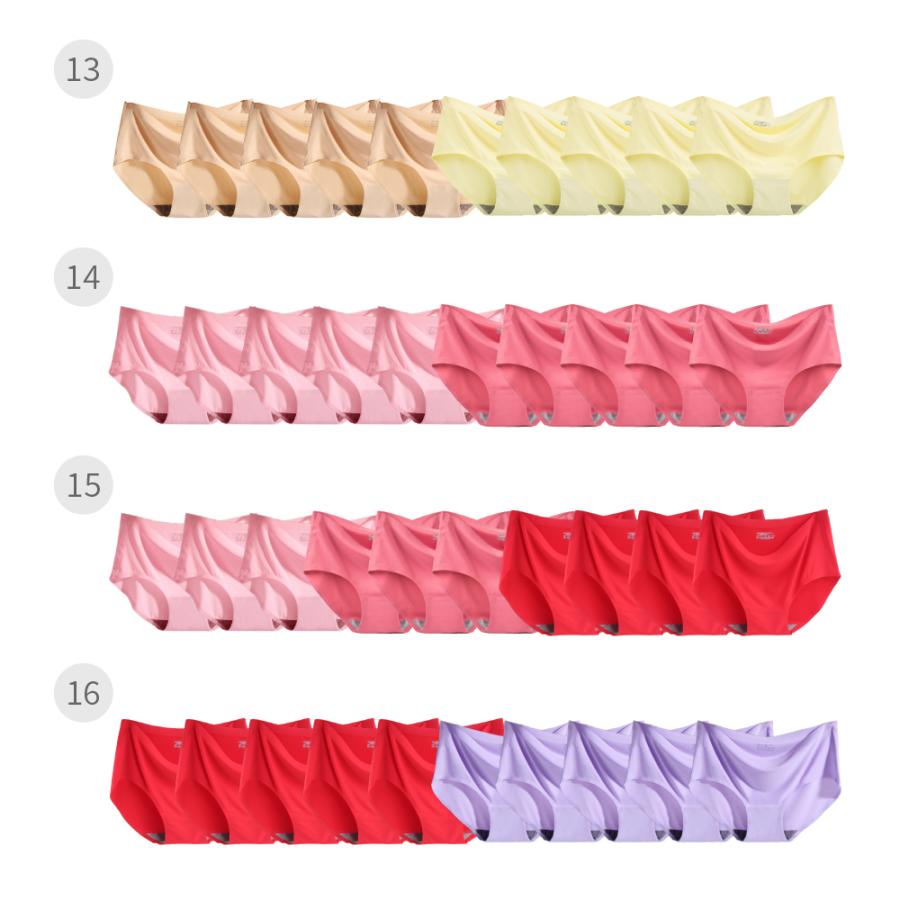 シームレスショーツ レディース レギュラーショーツ 無縫製 パンツ パンティ ラインが出ない 響かない まとめ買い 10枚 セット 無地 - 画像 (5)