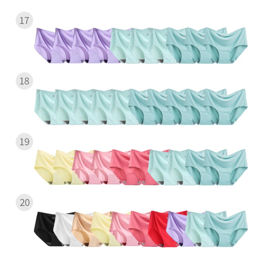 シームレスショーツ レディース レギュラーショーツ 無縫製 パンツ パンティ ラインが出ない 響かない まとめ買い 10枚 セット 無地 - 画像 (6)