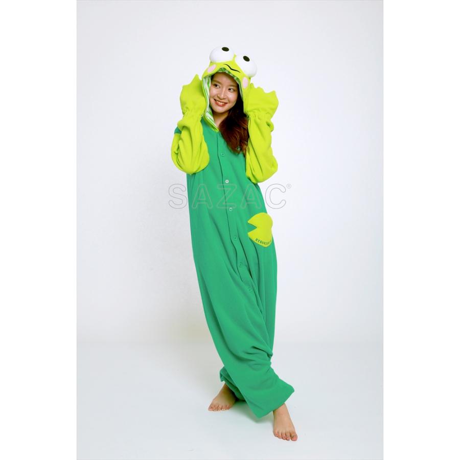 sanrio 着ぐるみ けろけろけろっぴ サンリオ フリース 大人用 フリーサイズ パジャマ コスプレ 仮装 SAZAC サザック SAN-1714 - 画像 (2)