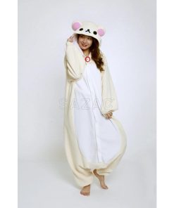 着ぐるみ コリラックマ フリース ホワイト コスプレ サンエックス 仮装 大人用 フリーサイズ パジャマ SAZAC サザック RAX-088