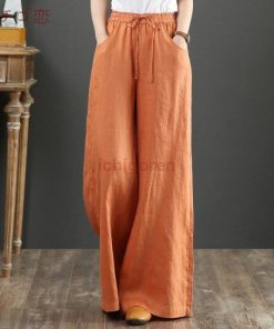 ワイドパンツ レディース 大きいサイズ 春 夏 パンツ ゆったり ウエストゴム 楽ちん ワイド リラックス ボトムス リネン 綿 コットン 黒 ブラック 白 ホワイト