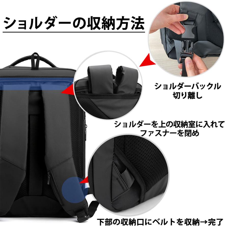 ビジネスリュック リュック メンズ 大容量 リュックサック 拡張 軽量 撥水 3way 通勤カバン 出張 バッグ バッグパック 20L 35L 15.6 pc - 画像 (5)