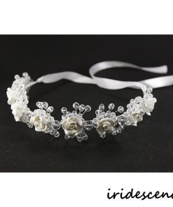 ヘッドコサージュ ウエディング 花冠 花かんむり レディース ブライダルアクセサリー 花カチューシャ ヘッドドレス 髪飾り フラワーティアラ 花輪 ラ