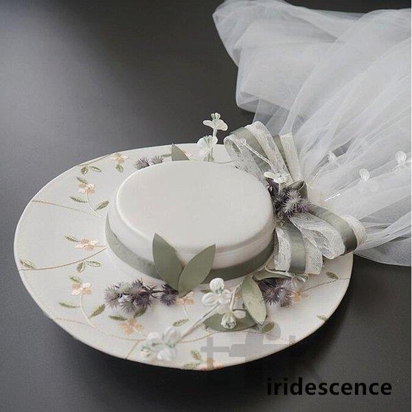 髪飾り 花嫁ハット パーティー帽 二次会 ヘッドドレス 姫系 ウエディングハット シルクハット 結婚式 ヘアアクセサリー 帽 披露宴 ブライダル 蝶結び