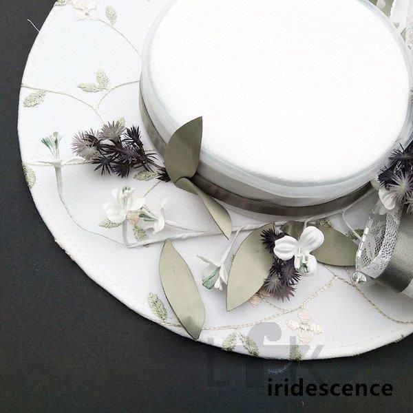 髪飾り 花嫁ハット パーティー帽 二次会 ヘッドドレス 姫系 ウエディングハット シルクハット 結婚式 ヘアアクセサリー 帽 披露宴 ブライダル 蝶結び - 画像 (2)