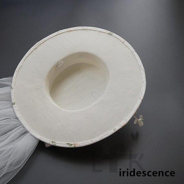 髪飾り 花嫁ハット パーティー帽 二次会 ヘッドドレス 姫系 ウエディングハット シルクハット 結婚式 ヘアアクセサリー 帽 披露宴 ブライダル 蝶結び - 画像 (6)