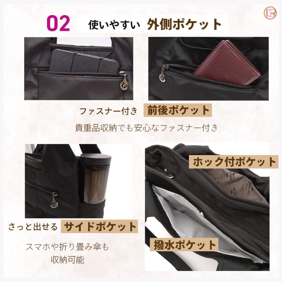 トートバッグ レディース 軽い ナイロン 小さめ 通勤 カバン レディス バック ミニ サブ メンズ 軽量 - 画像 (5)