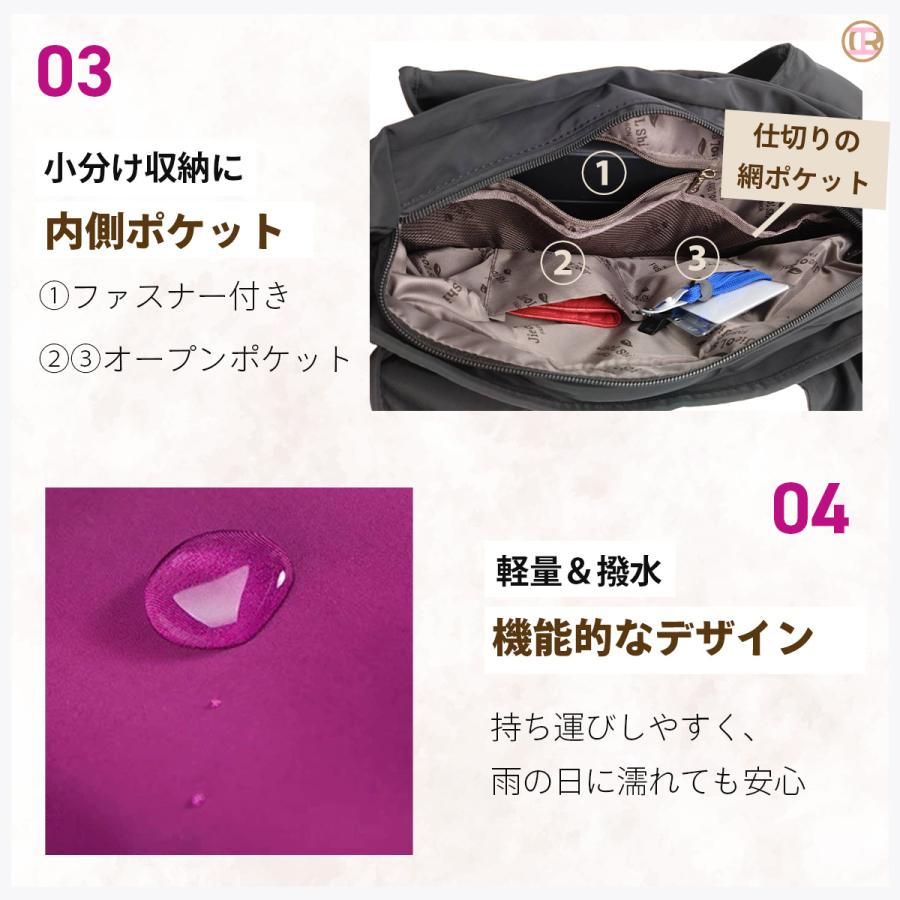 トートバッグ レディース 軽い ナイロン 小さめ 通勤 カバン レディス バック ミニ サブ メンズ 軽量 - 画像 (6)