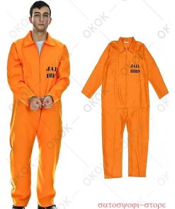 【タイムセール】ハロウィン コスプレ衣装 囚人服 オレンジ コスプレ メンズ ハロウィン 囚人 コスチューム つなぎ 仮装 ユニセックス アメリカ 監獄服