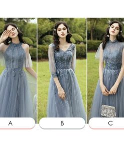 【大特価】ブライズメイド ドレス オフショルダー ロング丈 ロングドレス 結婚式 花嫁 ブルードレス Aライン 編み上げ チュールドレス 二次会 お呼ばれ