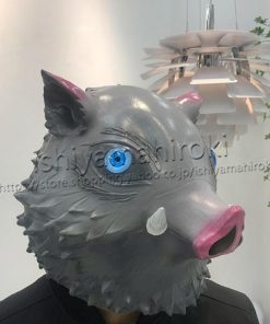 鬼滅の刃 嘴平伊之助(はしびら いのすけ) コスプレ衣装  仮面マスク道具ラテックスマスク 猪の被り物 きめつのやいばマスク 演出服 撮影用 ハロウィンクリスマス