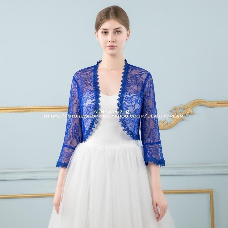 【特価】ボレロ レース かわいいレース ジャケット 結婚式 ブライダル 飾り物 二次会 フォーマル ボレロ パーティ レディース アウター - 画像 (9)