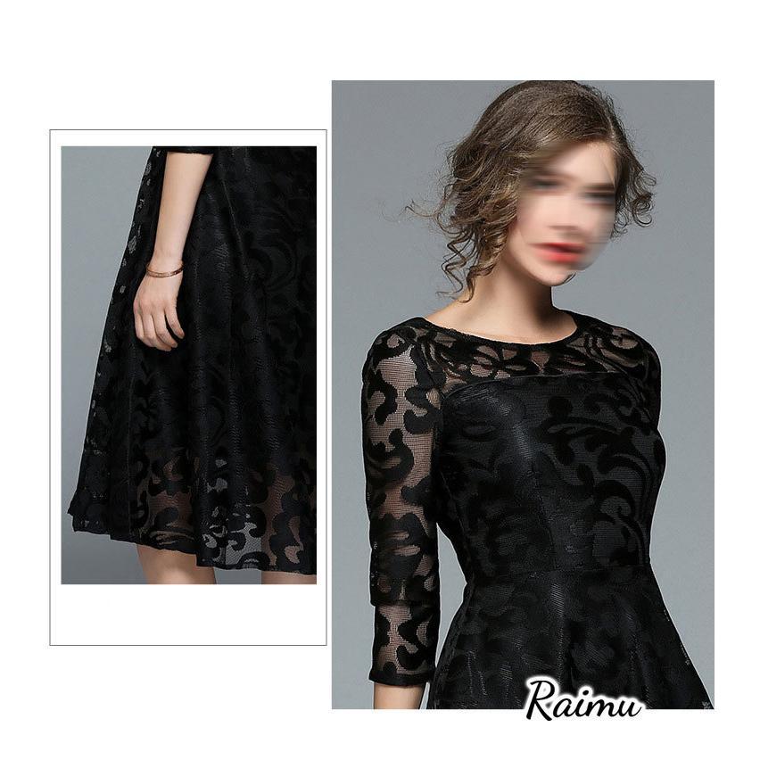 【特価】パーティードレス 結婚式 韓国 ワンピース お呼ばれ 二次会 披露宴 フォーマル 50代 40代20代 大きいサイズ レース同窓会 女子会 - 画像 (9)