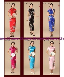 【特価】チャイナドレス ロング チャイナ風ワンピース コスプレ衣装 ロング丈 大きいサイズ チャイナ服 スリット 花柄 コスプレ