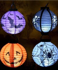 【値下げ】ハロウィン 飾り パーティー 提灯 折りたたみ式 ライト かぼちゃ ランタン 紙製 電池式 吊り下げ 装飾 Halloween 飾り付け