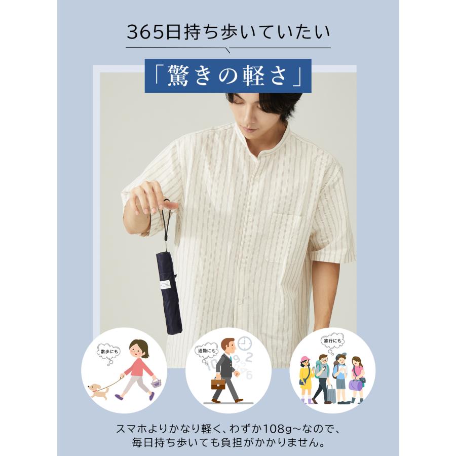 KIZAWA 雨傘 折りたたみ傘 超軽量 コンパクト 6本骨 親骨55 60cm カーボン傘 メンズ レディース 折り畳み傘 超撥水 旅行 誕生日 プレゼント チェック柄 U.Light check - 画像 (3)