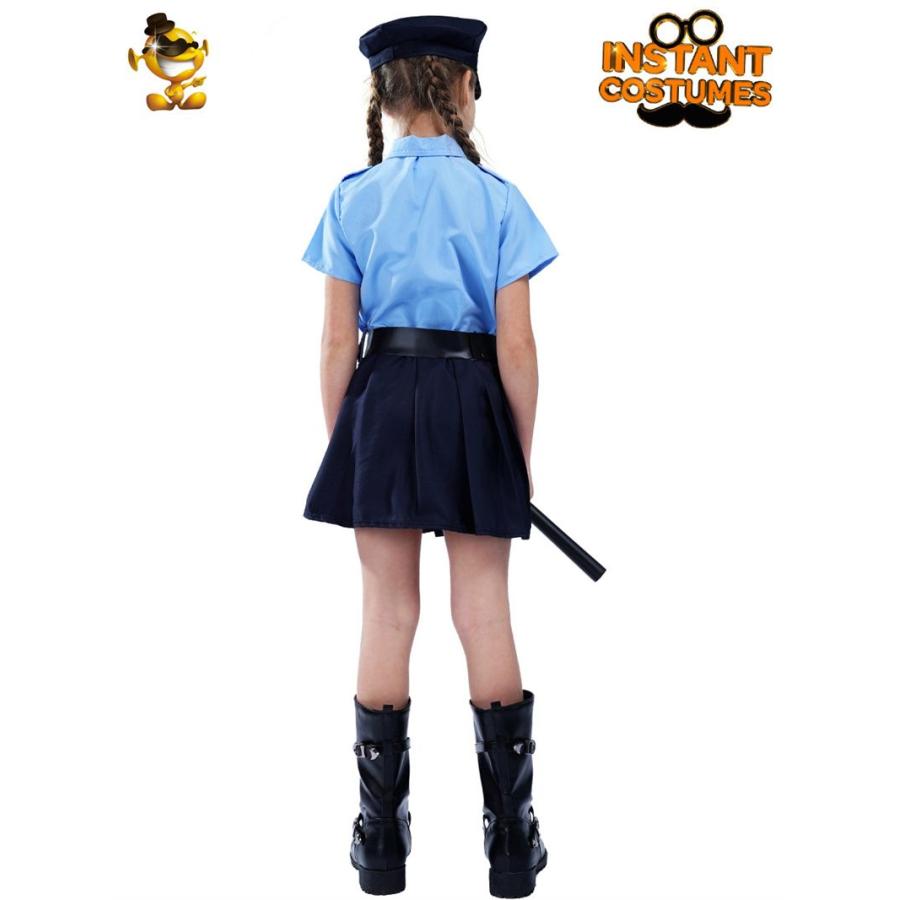 キッズ ポリス 衣装 ポリスコスチューム 女の子 コスプレ衣装 仮装 長袖 なりきり 帽子 大きいサイズ ワンピース ワンピ 可 - 画像 (5)