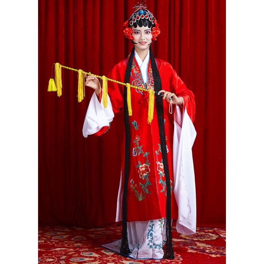 中華コスプレ衣裳 京劇 崑曲 黄梅戯 戯曲 舞台演劇 演出衣装 貴妃 花旦 水袖 振り袖 仮装 変装 全身コスチューム 大人 男女兼用 チャイナ衣裳 中華 華流 趣味 文