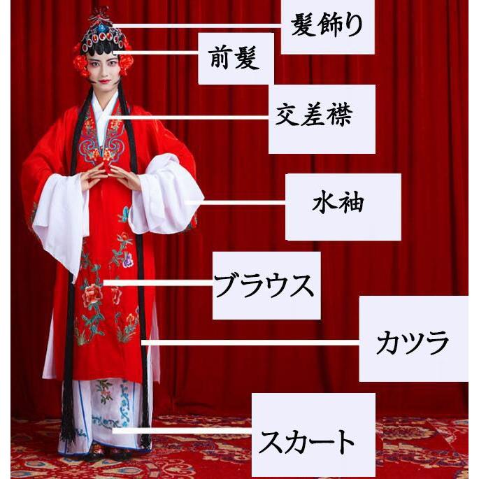 中華コスプレ衣裳 京劇 崑曲 黄梅戯 戯曲 舞台演劇 演出衣装 貴妃 花旦 水袖 振り袖 仮装 変装 全身コスチューム 大人 男女兼用 チャイナ衣裳 中華 華流 趣味 文 - 画像 (8)