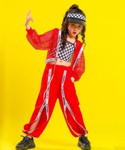 「即納」子供ダンス衣装 上下3点セット ジャズダンス ヒップホップダンス キッズ女の子舞台ステージ演出服 パーティー学園際イベントダンス衣装 体操服 チア