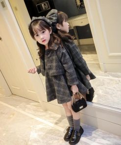 女の子 ワンピース 3歳 5歳 スーツ 入学式 フォーマル 茶色 チェック 子供 ジャケット 長袖 子ども 子供服 保育園 小学生