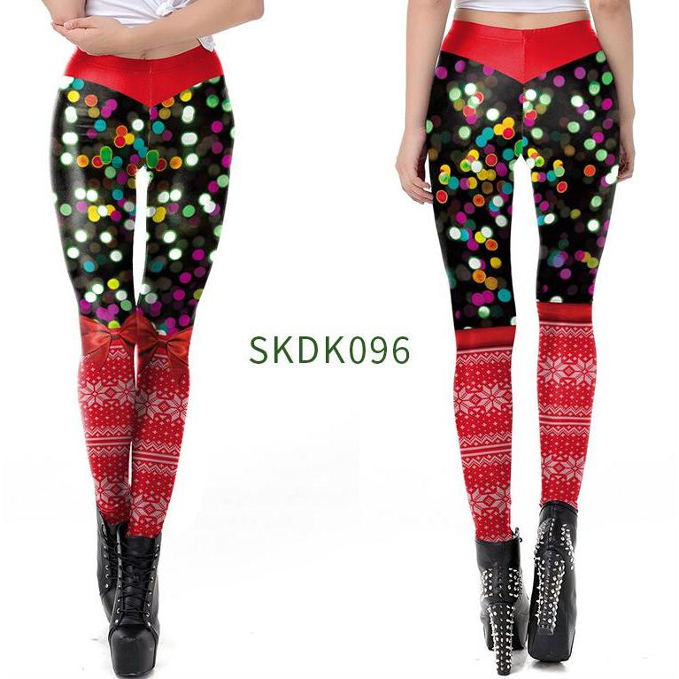 11色 クリスマスコスプレパンツ レディースタイツレギンス ゾンビ仮装 変装 弾力レギンスパンツ ヨガパンツ ストッキングストレッチパンツハイウエスト レギン - 画像 (2)