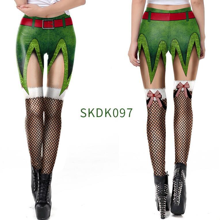 11色 クリスマスコスプレパンツ レディースタイツレギンス ゾンビ仮装 変装 弾力レギンスパンツ ヨガパンツ ストッキングストレッチパンツハイウエスト レギン - 画像 (3)
