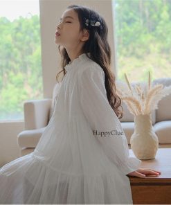 子供 ワンピース 女の子 シンプル 白ワンピース ドレス カジュアル キッズドレス 長袖 春秋 子供服 喪服 法事 礼服 120 130 140 150 160cm 子ども フォーマル 結