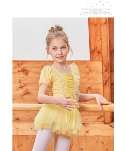 キッズダンス 春夏 女の子 ワンピース オールインワン 3色 子ども 子供ダンス バレエレオタード バレエダンス ダンス衣装 半袖 チュチュ 可愛い 学校 団体服 練