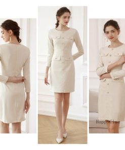 ワンピース きれいめ タイトワンピース エレガント 優雅 パーティードレス 結婚式 二次会 レディース 30代40代 ひざ丈ワンピース 膝丈 フォーマル OLオフィス 事